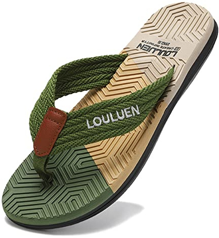 CELANDA Infradito Uomo Estate Adulto Flip Flop Ciabatte Mare e Piscina Leggere Comode Sandali da Spiaggia,A Verde 45 EU