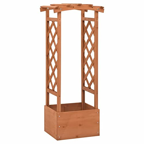 Keketa Homgoday Holz Blumenkasten mit Rankhilfe, Tannenholz, 49x39x117cm, für Kletterpflanzen Model316391