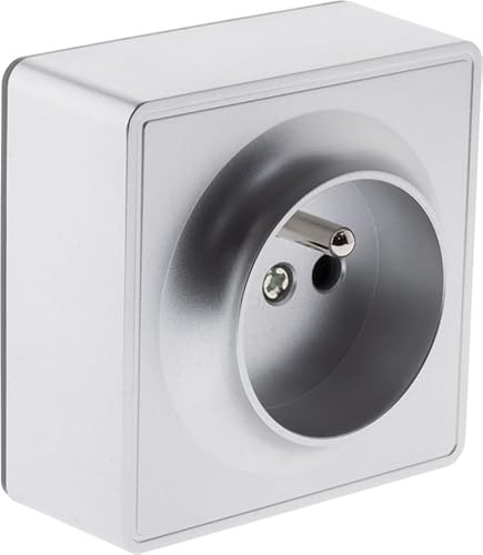 Zenitech Prise Simple saillie 2P+T 16A Silver - Vulco