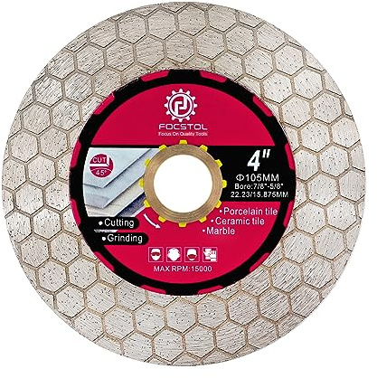 FOCSTOL Diamond Cutting Disc - 105mm Grinding Disc for Porcelain Ceramic Tile Marble Granite Artificial Stone