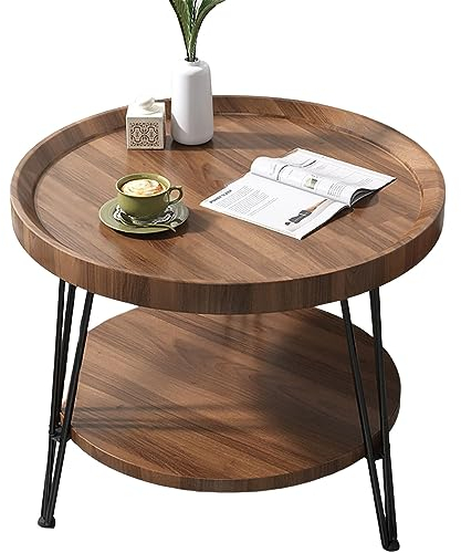 UVCMDUI Kleiner Nachttisch, Beistelltisch Vintage mit Breiter Arbeitsfläche, Mini Nachtschränkchen mit STO Rage für Schlafzimmer, Nachttische,Two Tier 50 * 50 * 60cm