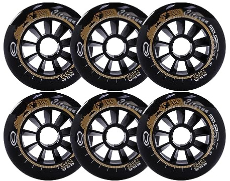 Inline-Skate-Räder mit 6/8er-Pack Inline-Skate-Räder, 85 A, 90 mm, 100 mm, 110 mm, Ersatzrollen für Rollschuhe, Rollschuh-Räder für drinnen und draußen, Gepäck-Räder, Stützräder, 6 Packungen, 110 mm