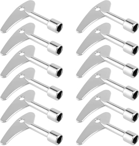 YUENPUN 12 PCS Small Triangle Key, Triangle Spanner Key, Zinc Alloy Triangle Gas Meter Box Key Triangle Lock Key for Water Meter Valve, Lift Door Release, Electric Meter Box