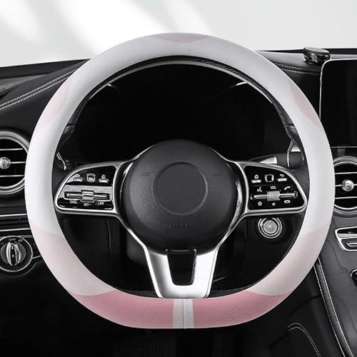 Auto Lenkradbezug für Acura CL CSX EL CDX MDX RDX RL RLX SLX TL ILX TLX TSX NSX ZDX, Anti Rutsch Atmungsaktiv Fell Wenden Auto Lenkradabdeckung Lenkradhüllen Zubehör,D-Pink