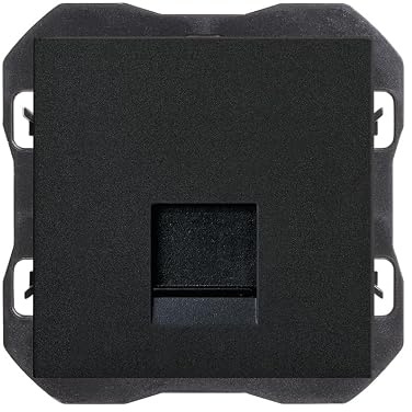SIMON - Toma RJ45 Cat 6, Enchufe de Empotrar, Conector de Cable Ethernet, Enchufe de Pared Empotrable, Serie Simon 270, Fácil de Instalar, Color Negro mate (20000187-098)