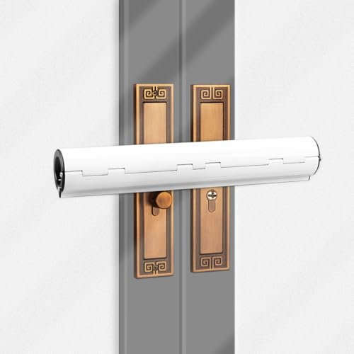 Domigard Terrassentür-Sicherheitsschloss, Hochsicherheitsgriff-Schlosssystem, professionelle Sicherheitsvorrichtung für Wintergarten und französische Doppeltüren (weiß)