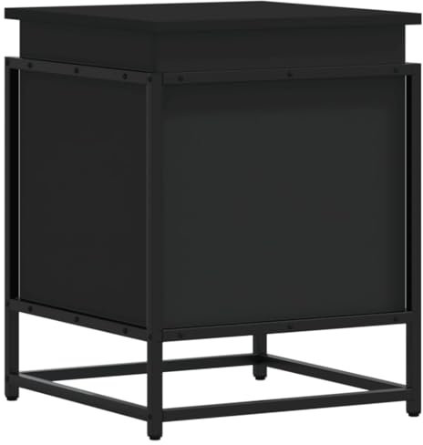 vidaXL Caja almacenaje con Tapa Madera ingeniería Negro 40x40x51,5 cm, Caja de Mantas, baúl de almacenaje, Caja de almacenaje de Juguetes
