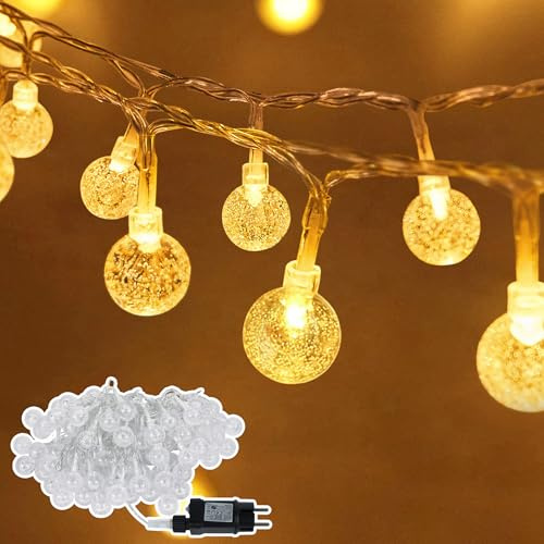 SUBTLETY 20m Lichterkette Außen 160 LEDs Weihnachtsbeleuchtung mit 8 Leuchtmodi Wasserdichte IP44 Lichtstränge für Garten & Balkon Lichterketten für Weihnachten Ostern Halloween Hochzeit (Kugel)