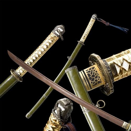 ZHAOMEI Hölzernes Katana, mit natürlicher Shinai-Scheide, handgefertigtes Bokken, für Kendo-Schwertkampftraining, Anime, Cosplay, Iaido-Zubehör, Weihnachtsgeburtstagsgeschenke, Sammlung-103CM