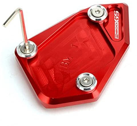 MNEUEQ Dauerhaft haltbar Motorrad Seitenständer Ständer Seitenständer Vergrößern Verlängerungspolster Für B&MW R 1200 GS 2007-2012 R 1200 ADV 2008-2012(Red 1)