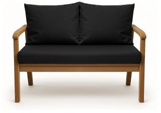 Setgarden® Kissen für Gartenbank mit Rückenlehne, Set – doppelseitiges Kissen für Schaukel und Bank, erhältlich in verschiedenen Farben und Größen (Schwarz, 120 x 60 x 50 cm)