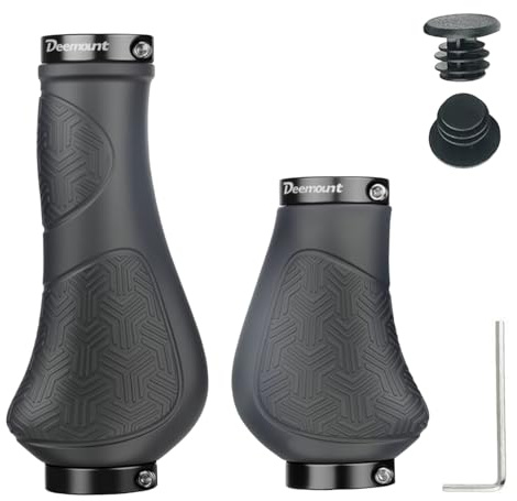 Greyoe Manopole Bici MTB Ergonomiche - Manubrio Bicicletta, Ammortizzanti e Antiscivolo in Alluminio per Mountain Bike MTB da 22 mm, Bici Elettrica, BMX, Bici Pieghevole, ECC (Nero B)