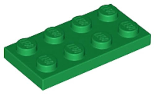 LEGO Construction Plate 2x4, Part 3020 (Green, 10, Bricks)