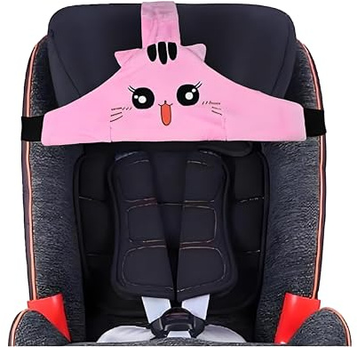 Dakexiong Babysitz-Kopfstütze, sicheres Kopfstützenband für Autositze, Kopfband für Autositz-Schlafpositionierer, festes Gurtband für Autositze, Nackenschutzgurt für Kleinkinder, Kinder, Babys (rosa)