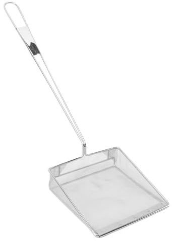 Oreilet Espumadera Cuadrada de Malla Fina, Freidora de Acero Inoxidable, Cuchara para Freír con Largo, Colador de Aceite de Cocina para Alimentos Fritos