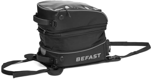 Befast - Borsa Serbatoio 3 in 1, Universale, Trasformabile Zaino o Tracolla, 28 Litri, Nero e Argento