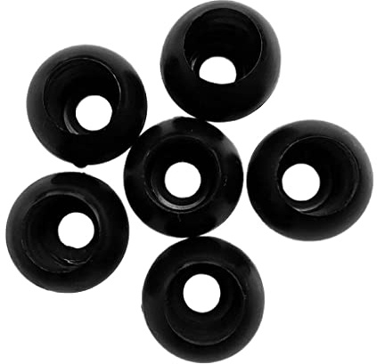 KBOLAE 6 x elastische Gummiseile, Knebel, rund, Kugelendverschluss, Schwarz