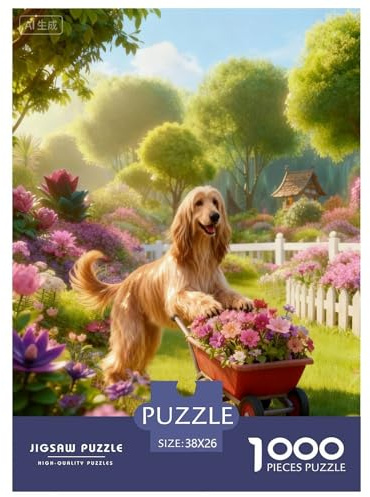 Puzzle Afghan Chien de Chasse 1000 Pièces pour Adultes Et Enfants, Défiant Et Stimulant, Casse-tête Buisson Fleuri, DéCoration, Cadeau Enfant 38x26cm/1000pcs