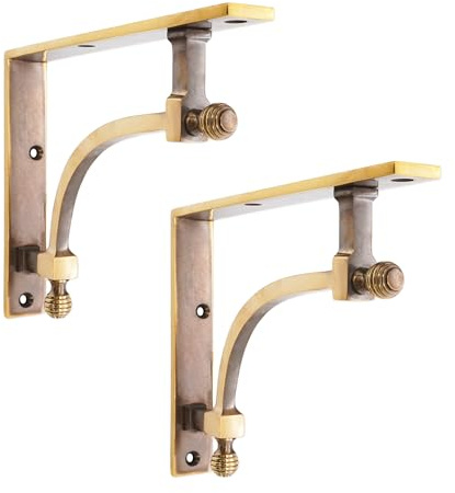 Infinity Decor Beehive Regalhalterungen in antikem Messing-Finish, kunstvolle Wabenwandstütze, Vintage-Stil, Hardware schwebende Regale in 3 Größen für Küche, Bad und Heimdekoration (groß)
