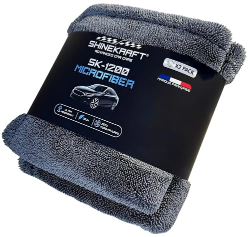 SHINEKRAFT® Chiffon Microfibre Séchage Voiture Ultra Absorbant 1200 GSM