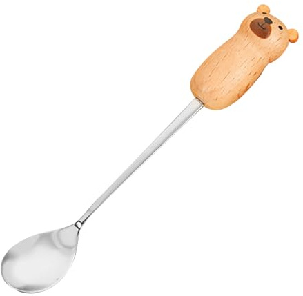 Qudinip Agitatore per caffè in Acciaio Inossidabile Strumento di Miscelazione Dal Design Simpatico Cartone Animato per Dessert e Bevande 1 Pezzo (Cucchiaio d'orso)