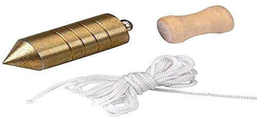 ALYCO 197936 - Plomada de acero cincado de 1000 gr nuez de madera y 5 m cuerda nylon