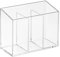 iDesign Organizador de baño con 3 compartimentos, vaso de baño pequeño de plástico, accesorio de baño para cuidado dental o almacenamiento de cosméticos, transparente