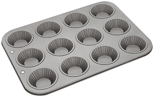 Judge Non-Stick Bun Tin with 12 Fluted Cups, Dishwasher Safe, 35cm x 27cm x 2cm