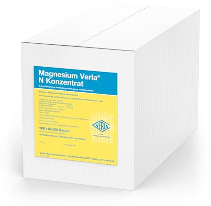 Magnesium Verla N Konzentrat – Pulver zum Auflösen, bei Magnesiummangel mit organischem Magnesiumaspartat für eine gute Bioverfügbarkeit, nicht brausend, fruchtiger Mandarinen-Geschmack, 500 St
