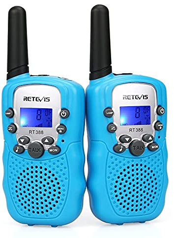 Retevis RT388 Walkie Talkies for Kids,Toys for 3-12 Years Old Boys Girls, Gifts with Flashlight, Kids Walkie Talkies for Camping, Outdoor, Family Games, Garden (1 Pair, Sky Blue)