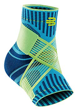 BAUERFEIND Sprunggelenkbandage „Ankle Support“ Unisex, 1 Sprunggelenk Bandage für Sport wie Fußball, Fitness oder Laufen, Kein Umknicken durch Knöchelbandage, Blau, XL