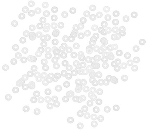 sourcingmap silikon O-ringar, 3 mm OD 1 mm ID 1 mm bredd VMQ tätningspackning för kompressorventiler rörreparation, vit, förpackning med 200