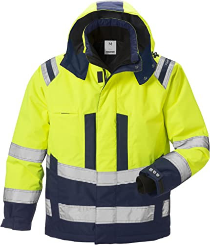 Fristads Hi Vis Airtech® Winterjacke Klasse 3 4035 Gtt - Größe 4XL - Warnschutzgelb/Marineblau