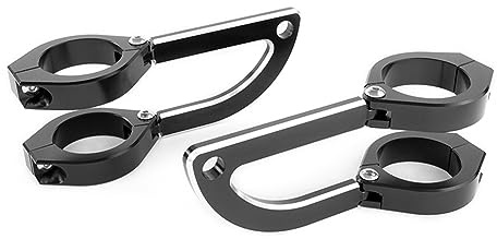 Alchemy Parts Custom Chopper Motorcycle Headlight Headlamp Brackets with 36-37mm Diameter Fork Clamps in Billet Aluminium NO FORK REMOVAL REQUIRED