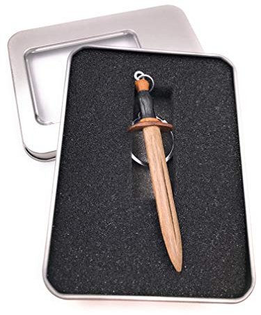 Onwomania - -Schwert Waffe Kampf Schlüsselanhänger inkl. Geschenkbox - Glücksbringer Geschenk z.B. für den besten Freund, die beste Freundin, Mama - Für Männer, Frauen & Kinder