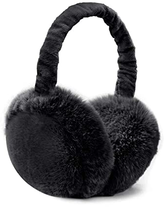 omitium Ohrenwärmer, Winter Ohrenwärmer Faltbare Verstellbarer Plüsch Earmuffs Bequemer weicher für den Winter Reiten Warme Ohrenschützer für Damen und Herren (Schwarz)