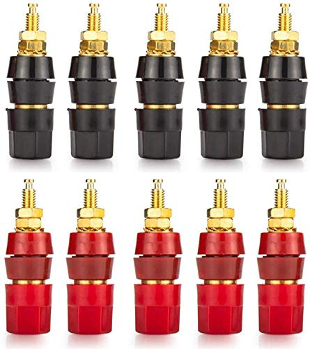 CLDIY 10 Stücke 4mm Bananenstecker Buchse Überzogen Terminal Binding Post Leistungsverstärker Lautsprecher Terminal Stecker