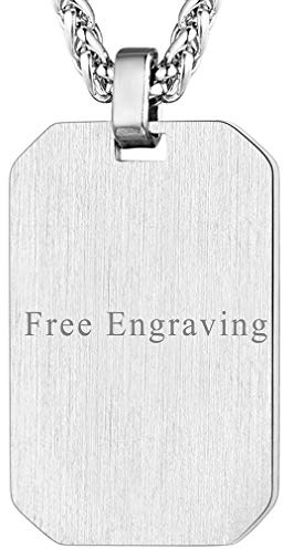 FaithHeart Personalisierter Dog Tag Anhänger mit Foto&Text Gravur Edelstahl Militärischen Erkennungsmarken Kette mit Geschenkebox