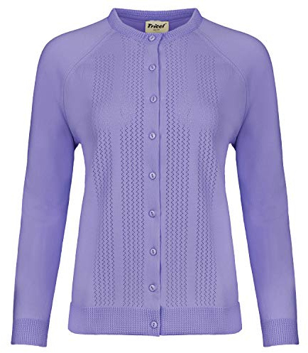 Tricel Women's Silky-Touch Polyester Classic Cardigan(Machine-Washable and Durable Knit Fabric)