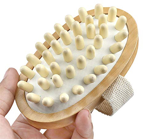 Natural Wooden Massage Body Brush for Cellulite and Improve Lymphatic Blood Circulation Dry Brush Remove Dead Skin Shower Bathe SPA Bath Brush