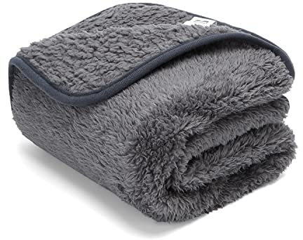 Nobleza Hundedecke Weiche Fleecedecke Waschbare Deck für Haustier Hunde Katzen Welpen Weiche Warme Matte, Grau 120 * 100cm