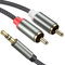 Froggen Cavo RCA Jack 3.5mm Cavo Adattatore 3,5 mm a 2 RCA Maschio Cavo Audio Stereo Jack in Nylon per Smartphone Amplificatore MP3 Altoparlante Subwoofer Tablet TV DVD Home Theater ecc - 1M