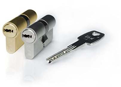 IFAM Cilindro para Puertas Serie Platinum M, 30X30 mm, Leva 15mm, Bombín 5 Llaves, Doble Sistema Antibumping, Doble Protección Antitaladro y Antiganzúa, Cerradura de Perfil Europeo, Color Níquel