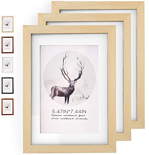 Rieeyrslza Cornice per Foto in Legno Set di 3 Cornici per Foto A4 Cornice Quadrata per Foto per Mostre al Coperto o per Fare Regali Cornice Decorazione Domestica Cornice portafotoper (Color Legno o2)