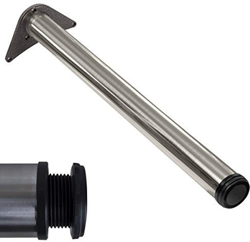 Stahlia Tischbeine höhenverstellbar regulierbar +30mm in Edelstahl Optik für Schreibtisch Esstisch Küchenarbeitsplatte Kindertisch Küche Büro Möbelfüße Füße inkl. Schraubenset | Ø60mm | Länge 560mm