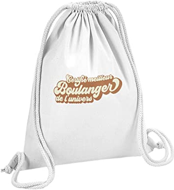 Fabulous Sac de Gym en Coton Blanc Certifié meilleur Boulanger de l'univers Pain Viennoiserie Patisserie Artisan 12 Litres