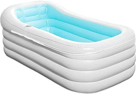 ZONAKS Portable Inflatable Bathtub With Built-in Electric Pump, Large Ergonomic Backrest Freestanding Bath Tub For Adult Home Spa And Hot Bath And Ice Bath, For Indoor & Outdoor, White
