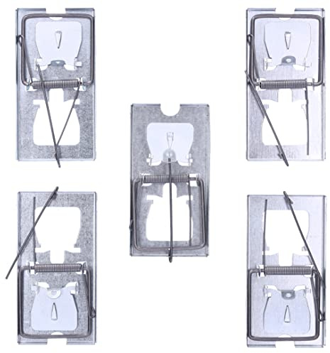 ToolSpace | Lot de 5 Pièges à Souris | 105x60 mm | Tapette en Acier Galvanisé Réutilisable | Tapettes à Souris | Efficace Tapette pour Mort | Dératisation Rapide | Attrape Mulots | Interieur Exterieur