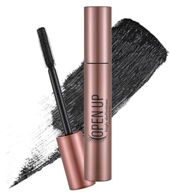 Flormar Open Up HD Mascara Schwarz mit Silikonbürste –Langanhaltende Wimperntusche für Volumen & Länge bei Feinen Wimpern – Kein Verklumpen, Kein Verschmieren – Für Ausdrucksstarke Wimpern