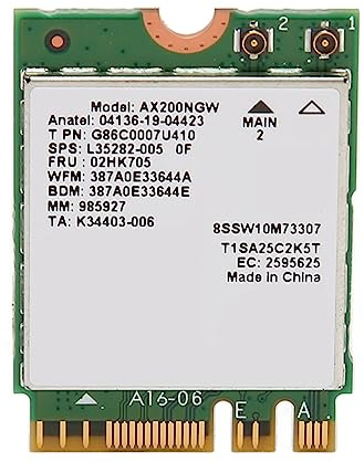 Módulo de Red Inalámbrica, Tarjeta de Red WiFi 6 para Intel AX200NGW, Adaptador de Red Interna Bluetooth 5,2 802.11ax WiFi M.2 para Ordenador Portátil
